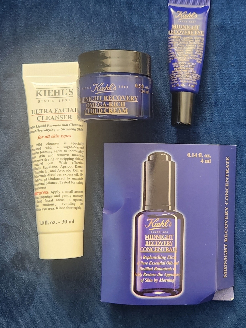 Kiehl's Midnight Recovery + Ultra Facial 4-Piece Deluxe Travel Set (NEW)